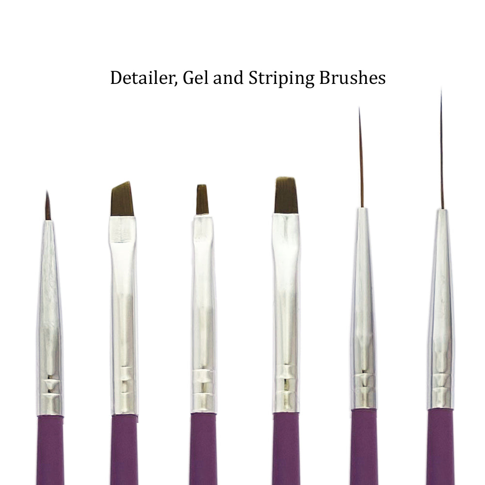 3 Pcs Nail Art Striping Brushes Set