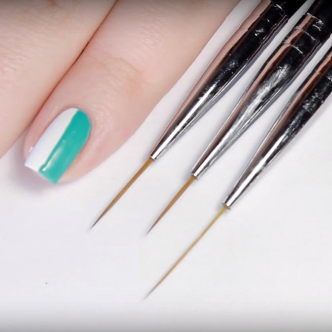 5Pcs Metal Handle Nail Brush Set Liner Pen For Stripping Nail Art